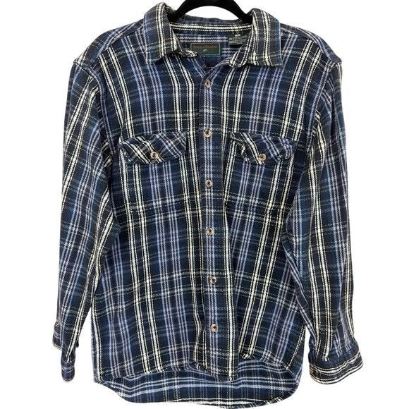 Field & Stream Other - Field & Stream Blue White Plaid Button Up Flannel Cotton Long Sleeve Shirt M